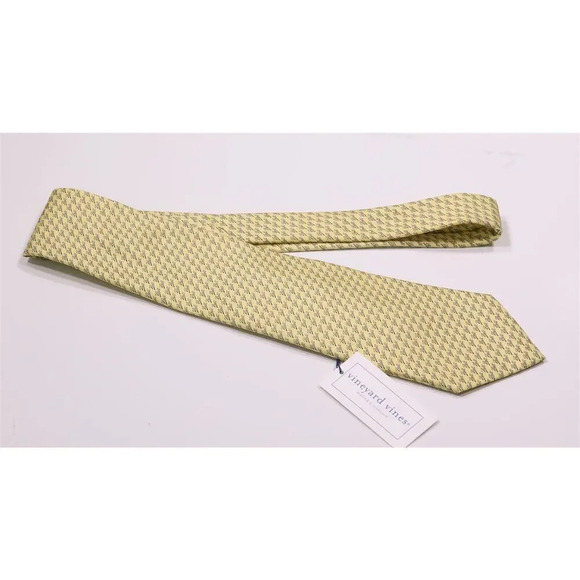 Vinevard Vines x Ball Corporation Logo Yellow Silk Necktie Tie New NWT - Picture 2 of 6